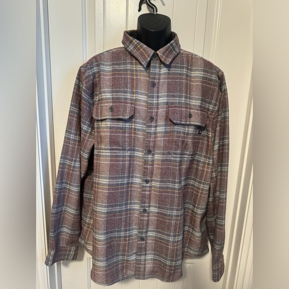 MARMOT Men’s Jasper Plaid Flannel Long Sleeve Shirt Flap Pockets in Fig, SizeXXL - Picture 2 of 8